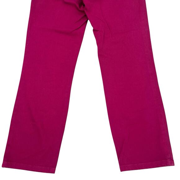 Tory Burch Alexa Cropped Skinny women’s fushia golden buttons jeans pants - Picture 7 of 14